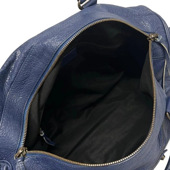 Auth BALENCIAGA Classic Twiggy 409334 Blue Leather Handbag - Picture 13 of 16